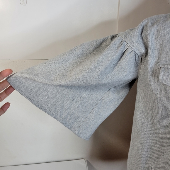 Current Air by Anthropologie Cropped Flutter Sleeve Jacket/shirt size XS gray - Picture 4 of 7